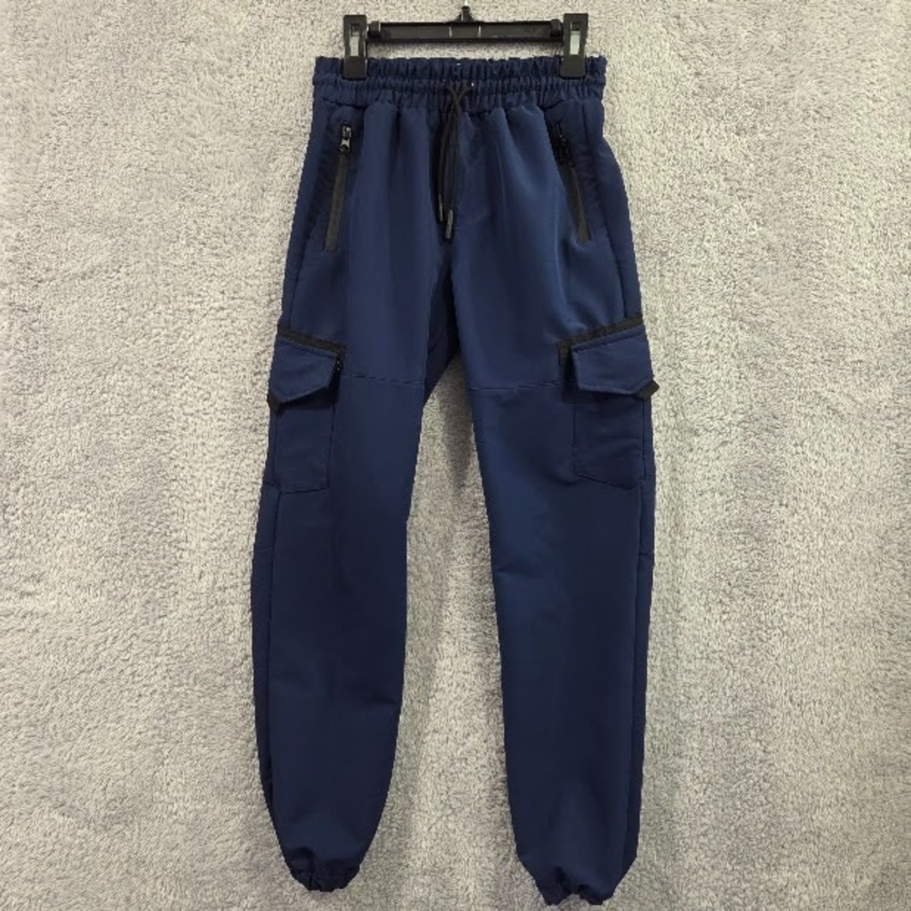 Sovereign Code Big Boys Leo Pants Joggers Size M (10-12) Navy Blue Elastic Waist